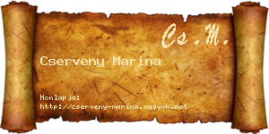 Cserveny Marina névjegykártya